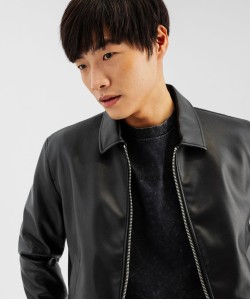 Blouson aviateur en cuir imitation homme